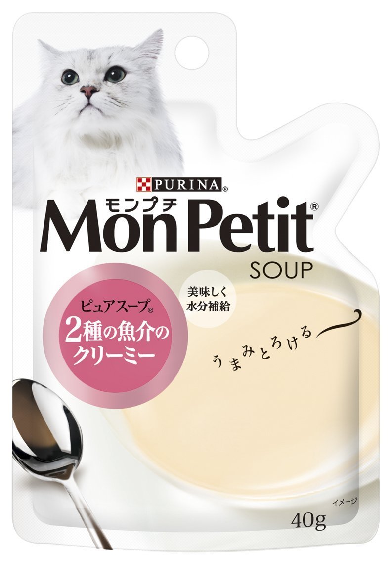 Amazon.co.jp: モンプチ ピュアスープ パウチ 成猫用 2種の魚介の